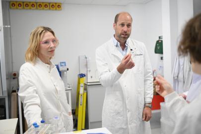 Prince William and Cate Blanchett Visit Science Lab for Sustainable Fashion