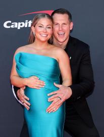 Shawn Johnson Is Beautiful in Blue Showing Off Baby Bump at 2023 ESPYs