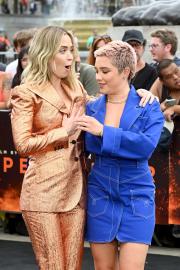Florence Pugh Helps Emily Blunt Cover Her Bra After Wardrobe Malfunction