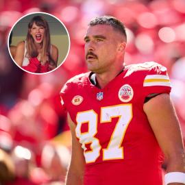 Travis Kelce Wears '1989' Outfit While Leaving Game With Taylor Swift