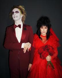 Kourtney Kardashian and Travis Barker Channel ‘Beetlejuice’ for Halloween