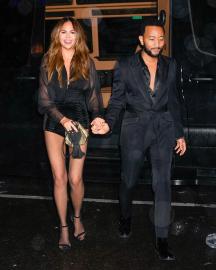 Chrissy Teigen Continues Her Pantsless Streak Out in NYC With John Legend