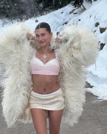 Hailey Bieber Turns Up the Heat in Snowy Aspen Wearing Lingerie