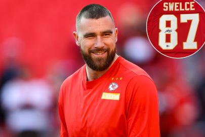 Travis Kelce Really Signed Custom 'Swelce' Jersey for Chiefs Fan Auction