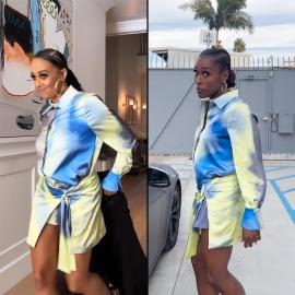 Tia Mowry and Issa Rae Have Us Seeing Double in the Same Simkhai Shirt Dress