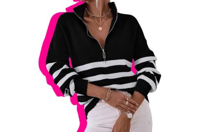 Plan on Rocking This Chic Striped Pullover 24/7 All Winter Long