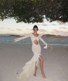 Kendall Jenner Wears Sheer Dress for NYE After Bad Bunny Split [Photos]