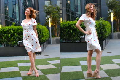Swirl Around This Spring in This Airy Strawberry Dress 