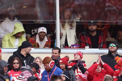 Taylor Swift Wears Custom Chiefs Jacket at Travis’ New Year’s Eve Game