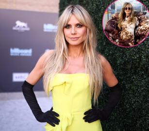 Heidi Klum Is Fashionably Ambitious in Double-Patterned Outfit