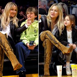 Kate Hudson Sits Courtside With Kids at Los Angeles Lakers Game