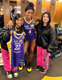 North West Debuts Blonde Highlights at Los Angeles Sparks Game
