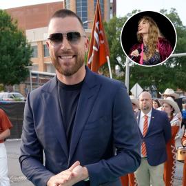 Travis Kelce Spotted at Girlfriend Taylor Swift's Eras Tour in Europe
