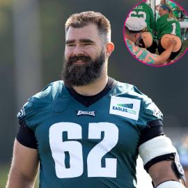 Jason Kelce Signs Fans' Butts (Sort of) at Eagles Charity Beer Bowl