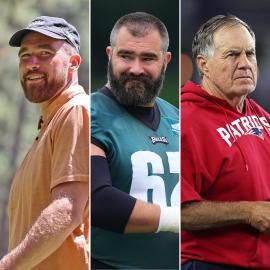 Travis and Jason Kelce Joke About Bill Belichick's 23-Year-Old Girlfriend