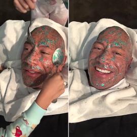 Dwayne Johnson Shows Off 'Unicorn Poo' Facial From Youngest Daughters