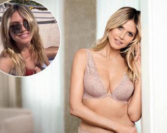 Heidi Klum Is a Blazing Hot Bikini Babe in Dusty Pink Swimsuit in Cannes