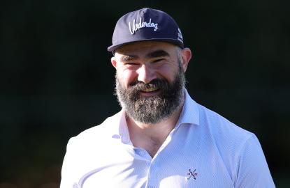 Shirtless Jason Kelce Gives Update on Weight Loss Journey at Truist Pro-Am