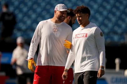 Travis Kelce and Patrick Mahomes Sample Food at Their New Restaurant