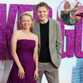 Liam Neeson and Pamela Anderson Recreate Iconic 'Titanic’ Scene